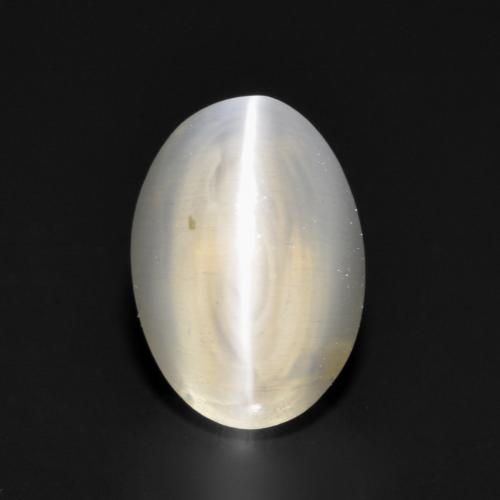 Sillimanite cat's eye cinza natural 1,17ct, corte oval, transparente