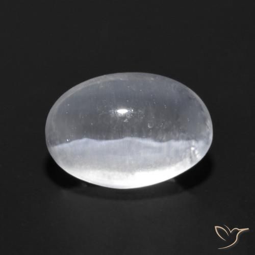 Sillimanita Olho de Gato branco translúcido Natural 0.98ct, oval, Transparente