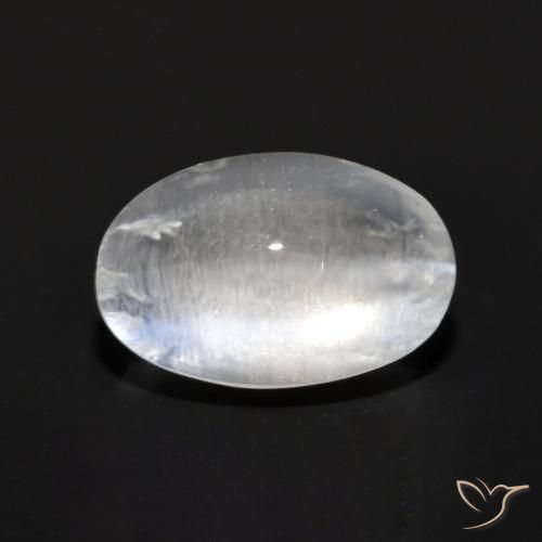Sillimanita Olho de Gato Branco claro Natural 0.92ct, oval, Transparente