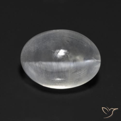 Sillimanita Olho de Gato Branco claro Natural 1.63ct, oval, Transparente