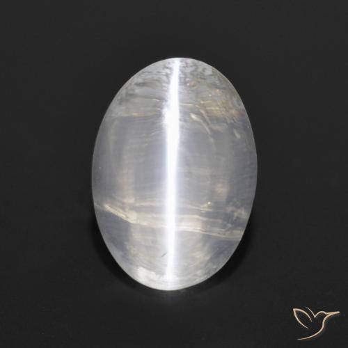 1.28ct Natural Cinza muito claro Sillimanita Olho de Gato, oval, Transparente