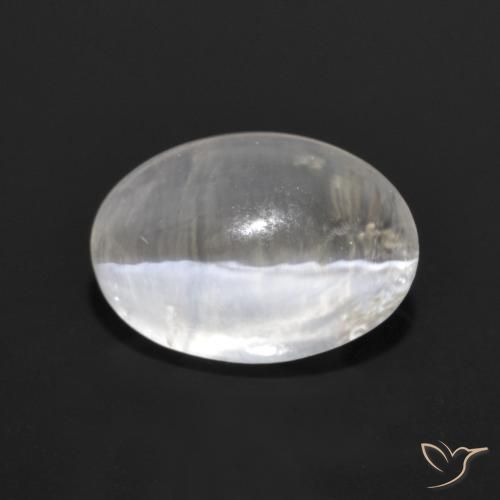 Sillimanita Olho de Gato Cinza muito claro Natural 1.28ct, oval, Transparente