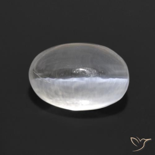 Sillimanita Olho de Gato Branco claro Natural 1.40ct, oval, Transparente