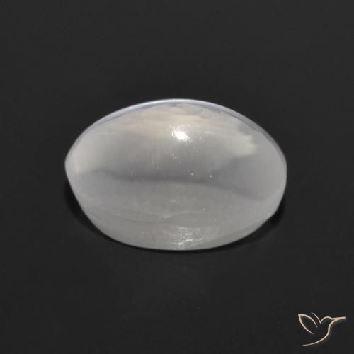 Sillimanita Olho de Gato Branco claro Natural 1.40ct, oval, Transparente