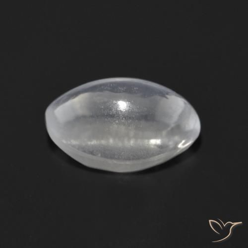 Sillimanita Olho de Gato Branco claro Natural 1.49ct, oval, Transparente