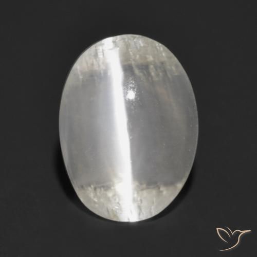 1.47ct Natural Cinza muito claro Sillimanita Olho de Gato, oval, Transparente