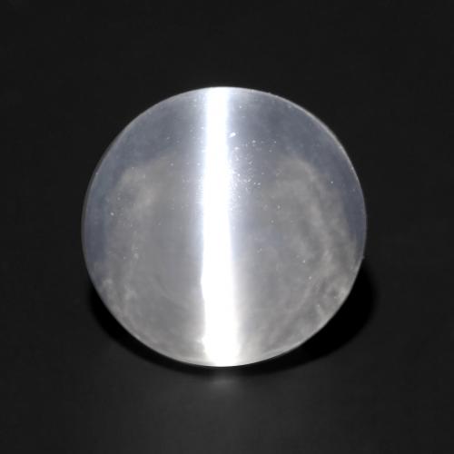 Sillimanita Olho de Gato branco translúcido Natural 1.22ct, Corte Redondo, Transparente