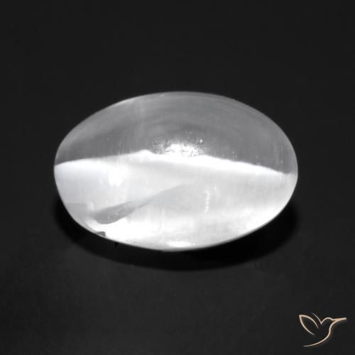 Sillimanita Olho de Gato Branco Natural 1.53ct, oval, Transparente
