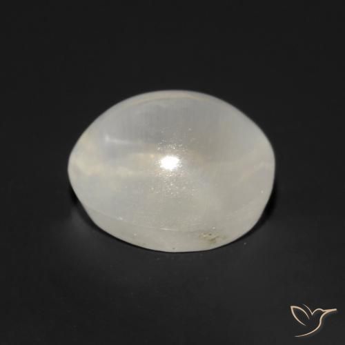 Sillimanita Olho de Gato branco quente Natural 1.57ct, Redondo, Transparente