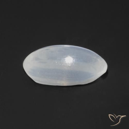 Sillimanita Olho de Gato branco translúcido Natural 0.77ct, oval, Transparente