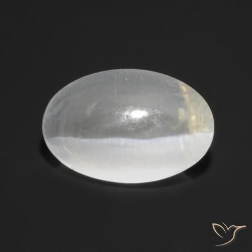 1.27ct Natural branco translúcido Sillimanita Olho de Gato, oval, Transparente