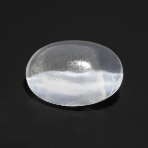 Sillimanite cat's eye branco natural 0,80ct, corte oval, transparente