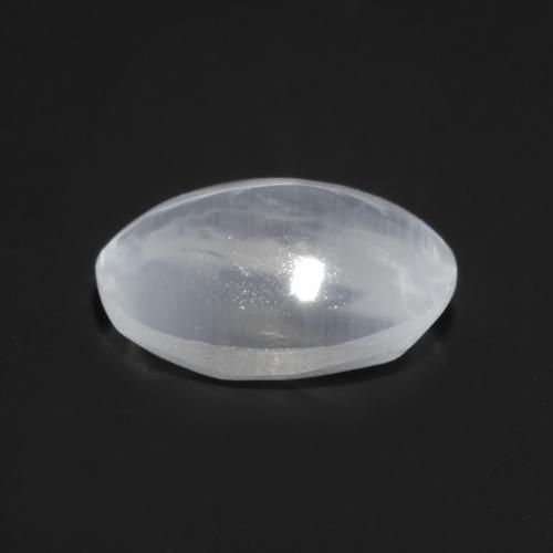 Sillimanite cat's eye branco natural 0,80ct, corte oval, transparente