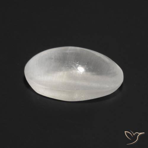 Sillimanita Olho de Gato Branco claro Natural 0.83ct, oval, Transparente