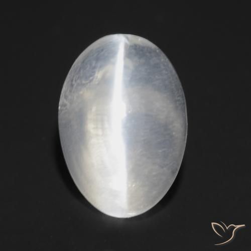 Sillimanita Olho de Gato branco translúcido Natural 1.02ct, oval, Transparente