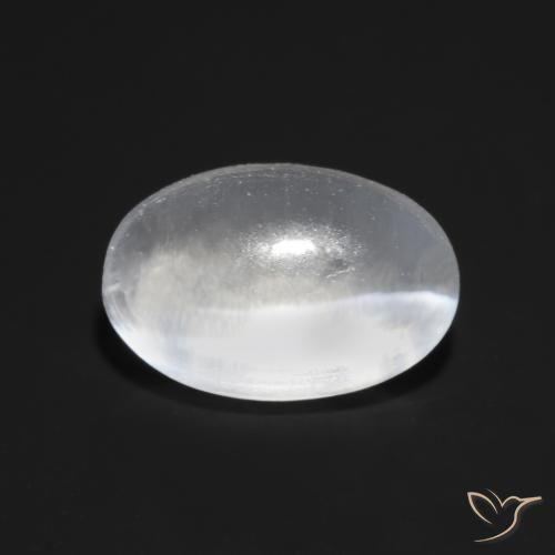 1.04ct Natural branco translúcido Sillimanita Olho de Gato, oval, Transparente