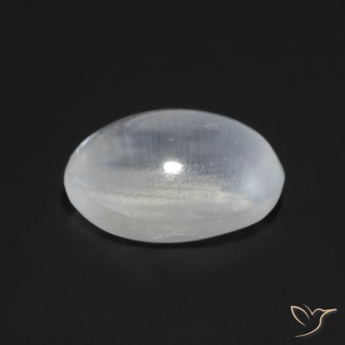 Sillimanita Olho de Gato branco translúcido Natural 1.04ct, oval, Transparente