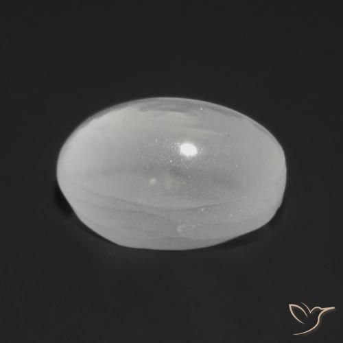 Sillimanita Olho de Gato branco translúcido Natural 1.13ct, oval, Transparente