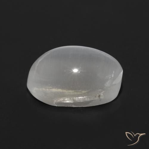Sillimanita Olho de Gato branco translúcido Natural 0.97ct, oval, Transparente