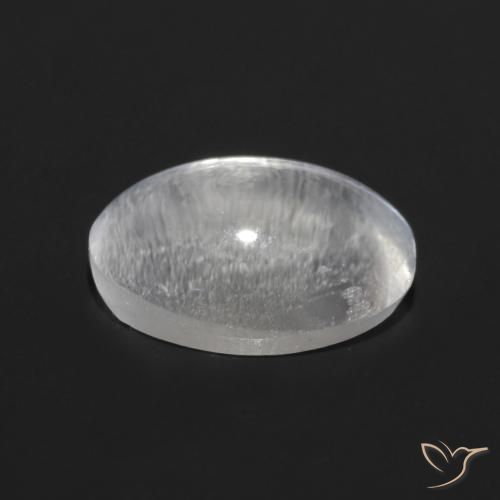 Sillimanita Olho de Gato Branco claro Natural 0.88ct, oval, Transparente