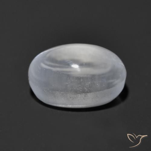 Sillimanita Olho de Gato Branco claro Natural 1.24ct, oval, Transparente