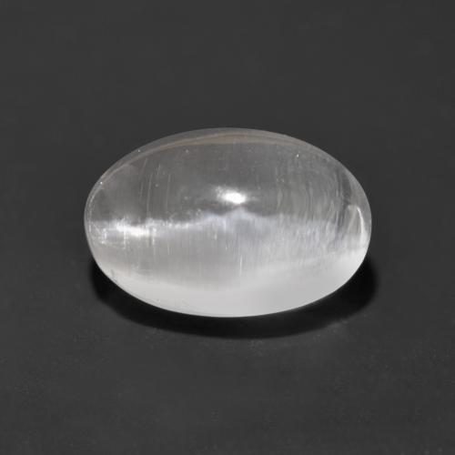 Sillimanita Olho de Gato Branco claro Natural 1.23ct, Corte Oval, Transparente