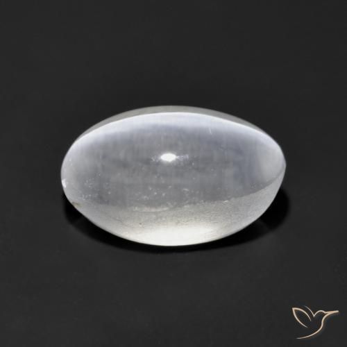 Sillimanita Olho de Gato Branco claro Natural 1.39ct, oval, Transparente