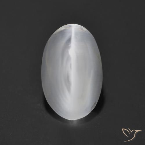 Sillimanita Olho de Gato Branco Natural 1.36ct, oval, Transparente
