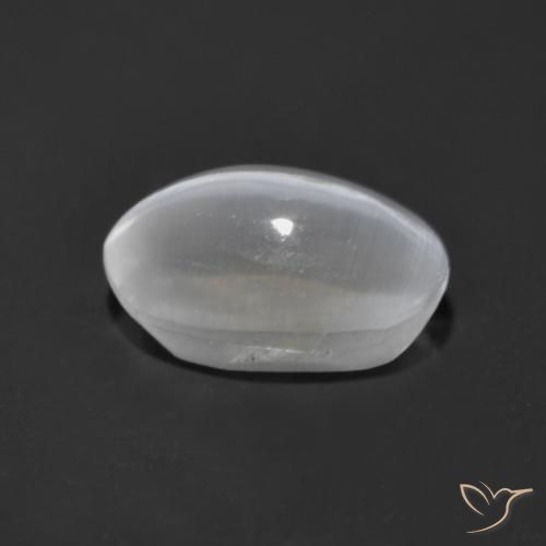 Sillimanita Olho de Gato Branco Natural 1.36ct, oval, Transparente