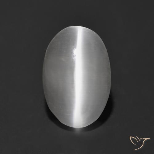 1.13ct Natural Branco claro Sillimanita Olho de Gato, oval, Transparente
