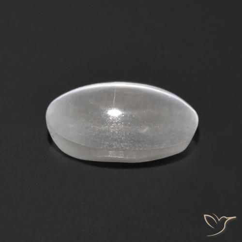 Sillimanita Olho de Gato Branco claro Natural 1.13ct, oval, Transparente