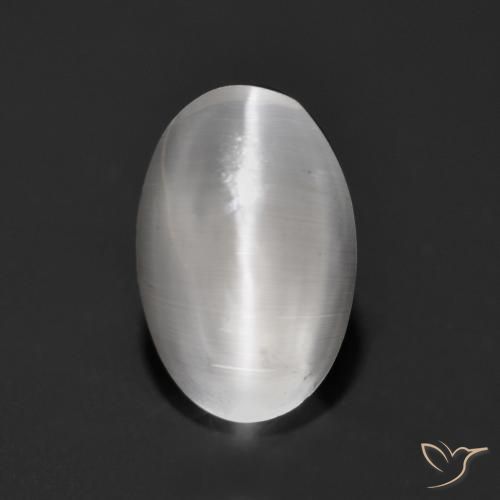 1.17ct Natural Branco Sillimanita Olho de Gato, oval, Transparente