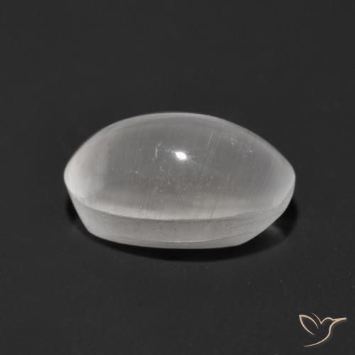 Sillimanita Olho de Gato Branco Natural 1.17ct, oval, Transparente