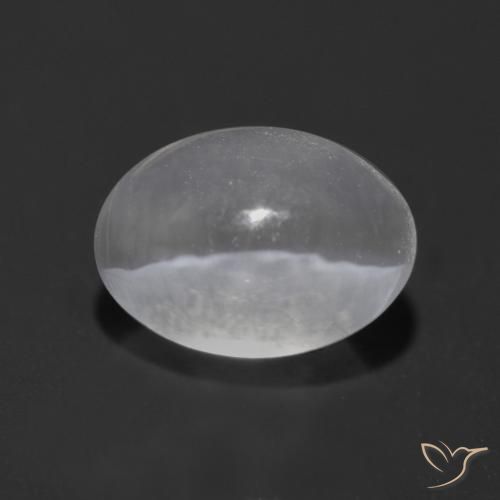 Sillimanita Olho de Gato Branco Natural 1.37ct, oval, Transparente