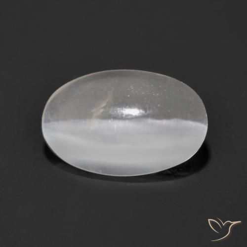 Sillimanita Olho de Gato Cinza muito claro Natural 1.34ct, oval, Transparente