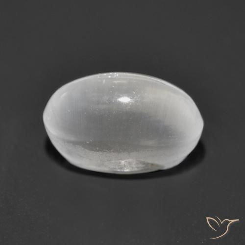 Sillimanita Olho de Gato Branco claro Natural 1.46ct, oval, Transparente
