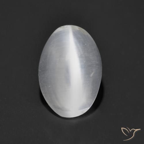 Sillimanita Olho de Gato Branco claro Natural 1.25ct, oval, Transparente