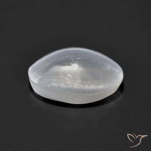 Sillimanita Olho de Gato Branco claro Natural 1.25ct, oval, Transparente