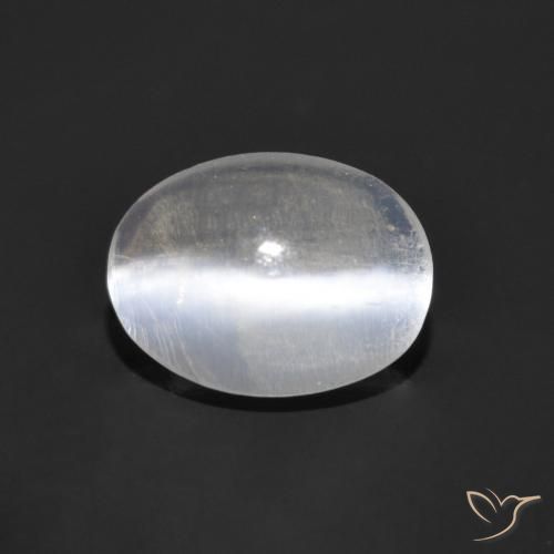Sillimanita Olho de Gato Branco claro Natural 0.83ct, oval, Transparente
