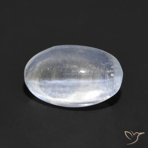 Sillimanita Olho de Gato Branco azulado Natural 1.14ct, oval, Transparente