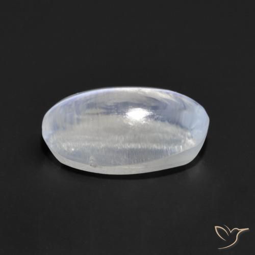 Sillimanita Olho de Gato Branco azulado Natural 1.14ct, oval, Transparente