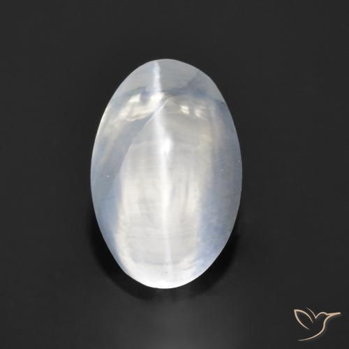 1.26ct Natural Branco claro Sillimanita Olho de Gato, oval, Transparente