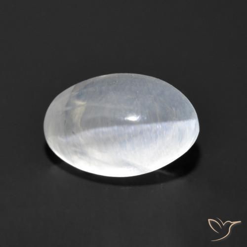 Sillimanita Olho de Gato Branco claro Natural 1.26ct, oval, Transparente