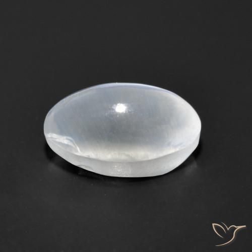 Sillimanita Olho de Gato Branco claro Natural 1.26ct, oval, Transparente