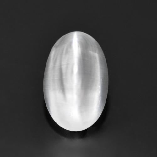 Sillimanita Olho de Gato Branco Natural 1.35ct, Corte Oval, Transparente