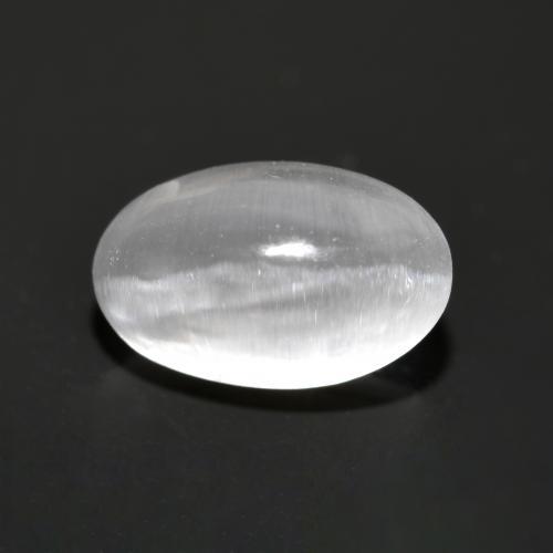 Sillimanita Olho de Gato Branco Natural 1.35ct, Corte Oval, Transparente