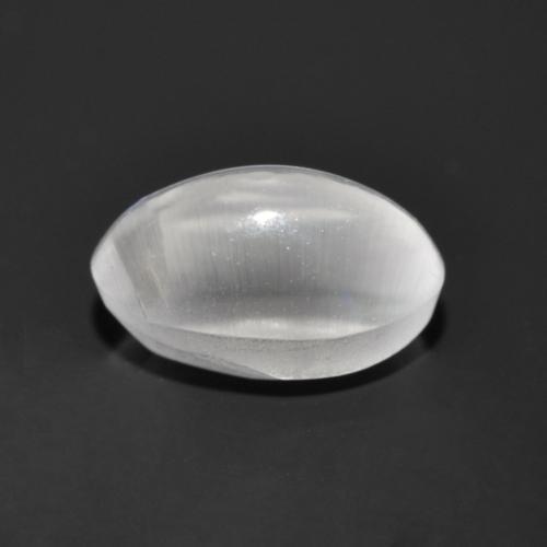 Sillimanita Olho de Gato Branco Natural 1.35ct, Corte Oval, Transparente