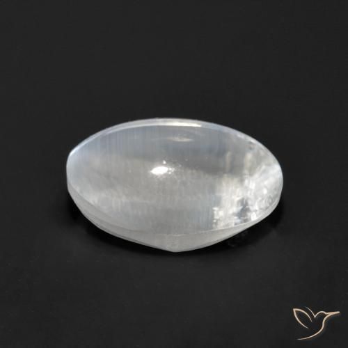 Sillimanita Olho de Gato Branco Natural 1.21ct, oval, Transparente
