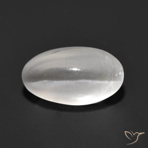 Sillimanita Olho de Gato Branco Natural 1.37ct, oval, Transparente