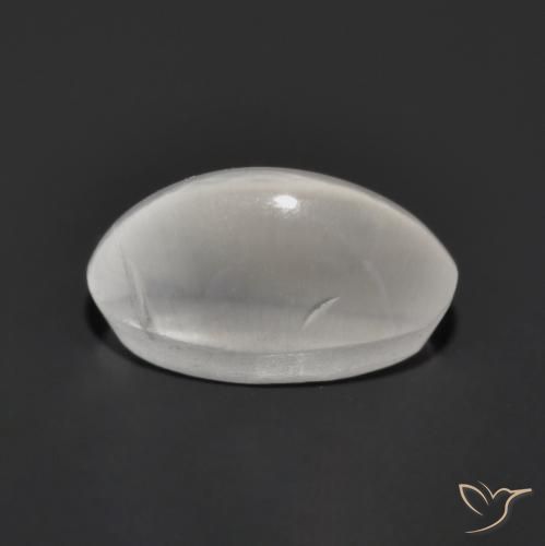 Sillimanita Olho de Gato Branco Natural 1.37ct, oval, Transparente